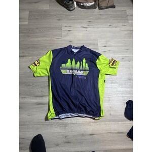 Team WMMR Cycling‎ Jersey Men's xxl Navy Green Full Zip Aero Tech Designs